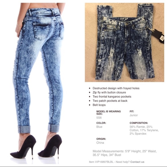 (2 for $20) High waisted distressed skinny jeans - Picture 2 of 3